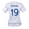 Camiseta de fútbol Francia Karim Benzema 19 Segunda Equipación Mundial 2022 - Mujer